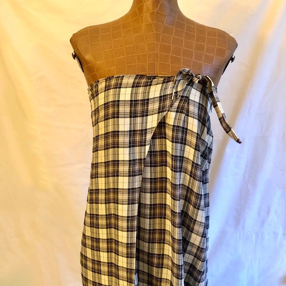 Plaid Sarong Wrap Dress or Skirt